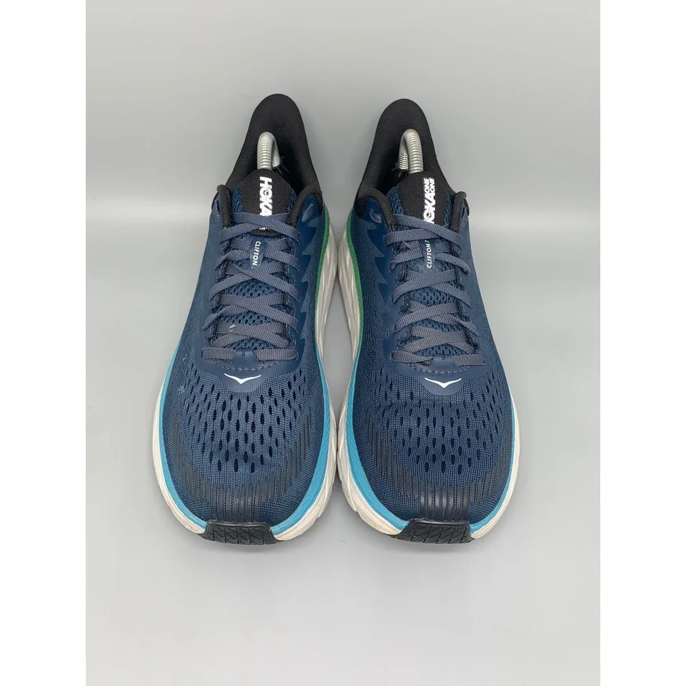 Hoka One Clifton 7 Blue Green Running Shoes Men's‎ Sz 9